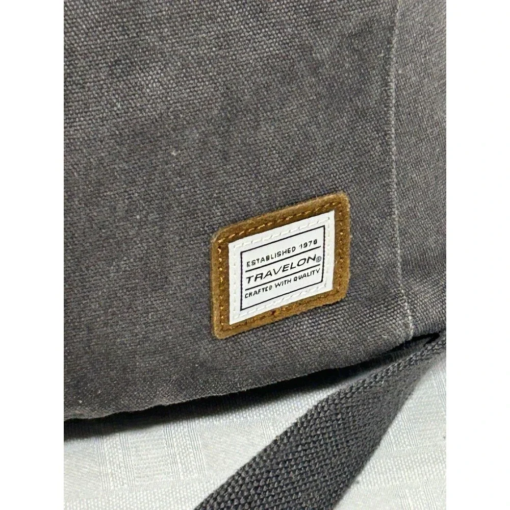 NEAR NU! Travelon Heritage Gray Large Tote Totebag Bag RFID Anti-Theft Crossbody